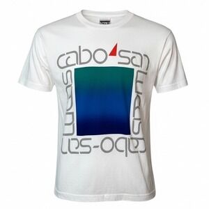 VTG 80s/90s Cabo San Lucas White T-Shirt Cotton Art Print Peer Single Stitch SM